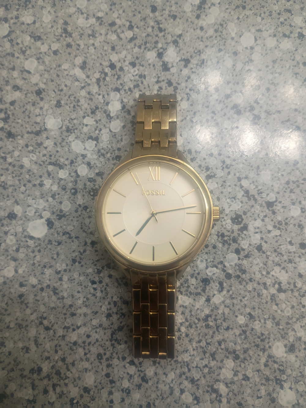 Fossil Gold-Tone Watch with White Dial
